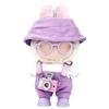 Clothes for LABUBU 17cm Doll (NO Doll)  6-Piece Set, Hat + Overalls + Shirt + Camera + Glasses + Shoes, Outfit for LABUBU, Premium Dolls Accessories for LABUBU (Purple) view 1