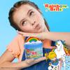 Rainbow Brite Scented Cloud Slime, Vanilla-Scented, Collectible Charm, White Iridescent Tinsel, & Reusable Container with Topper, Cute Stuff for Kids, Colorful Fidget Toys, Goody Bags Stuffers view 2