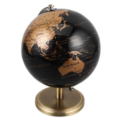 BESPORTBLE Rotatable Vintage Desktop Globe European Antique Decorative Desk Ornament for Home Office with Bronze Stand Educational and Stylish Decor