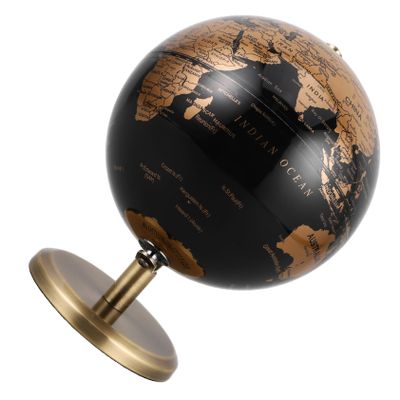 FOYTOKI European Luxury Rotating Globe Elegant Desk Table Decor Sphere Stand for Home Office Vintage Style Antique Geography Ornament
