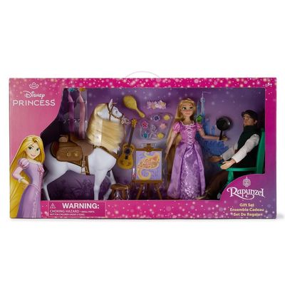 Disney Store Official Rapunzel Classic Doll Gift Set - Tangled Play Set - Disney Princess Toys Playset Featuring Rapunzel, Flynn Rider, Maximus, & Pascal Dolls with Accessories