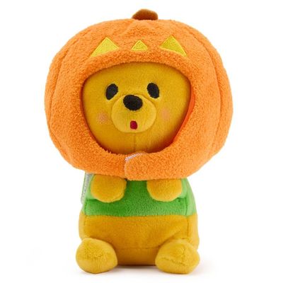 Disney Store Official Mini Mix-Its Plushies Halloween Pooh - Cute Stuffed Animals - Mix & Match Detachable Hats - Hook and Loop Strap - Plush Toys for Kids and Collectors, 7 Inch