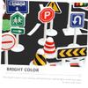 BESPORTBLE 10pcs Miniature Traffic Barrier Road Sign Educational Playthings with Bright Colors Lightweight Material Pretend Play Street Signs for Traffic Cognition Learning view 2