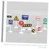 BESPORTBLE 10pcs Miniature Traffic Barrier Road Sign Educational Playthings with Bright Colors Lightweight Material Pretend Play Street Signs for Traffic Cognition Learning view 3