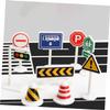 BESPORTBLE 10pcs Miniature Traffic Barrier Road Sign Educational Playthings with Bright Colors Lightweight Material Pretend Play Street Signs for Traffic Cognition Learning view 4
