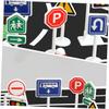 DECHOUS 10pcs Mini Traffic Barricade Signs for Bright Road Sign Models for Early Learning Safety Traffic Signal for Parent Interaction and Educational Play view 4