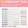 American Mahjong Tile Set,166 Tiles White Pink Acrylic Carving Tiles,Mahjong Game Set with Portable Travel case(Racks Not Included) view 2