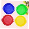 FRCOLOR 4pcs Plastic Sand Sieve Lightweight Beach Tool Sand Sifter for Outdoor Play Easy to Handle Safe Material Red Yellow Blue Green view 4