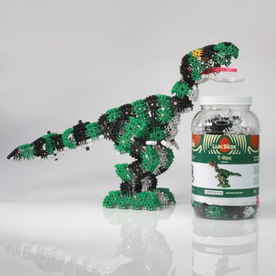 Lux Blox Dinosaur Building Set, Construction Toy, Educational STEM STEAM Building Blocks. for Boys&Girls, Ages 6+ Gift Ideas. Impresive Size, Design, Articulation and Motion (T-Rex Jungle)