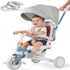 7-in-1 Tricycle for Toddlers 1-3 Years, Foldable Baby Trike Stroller with Steering Push Handle, Gift for Boys Girls 12 Months to 6 Years- Blue view 1