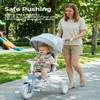 7-in-1 Tricycle for Toddlers 1-3 Years, Foldable Baby Trike Stroller with Steering Push Handle, Gift for Boys Girls 12 Months to 6 Years- Blue view 4