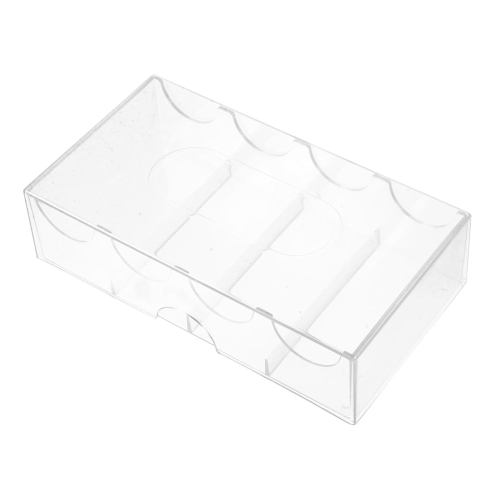 HAKIDZEL Portable Transparent Poker Chip Case with Four Compartments Wear Resistant Acrylic Storage Box for and Small Item Organization Compact and Chip Holder