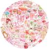 100PCS Pink Paradise Aesthetic Stickers,Pink Girl Cute Bow Tie Decals Vinyl Junk Journaling Coquette Stickers for Water Bottle Laptop (Pink Paradise) view 1