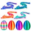 3Dgenius 4Pcs 3D Printed Dragon Eggs Mini Dragon Eggs with 8.86inch Dragon Inside 3D Printed Toys Dragon Toys for Kid & Adults, Easter Home Decor, 4Pack1 view 1