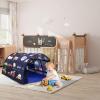 CRAWLBO Kids Bed Tent Twin Beds - Zoos and Cars Wonder Play Tents Boys Girls Ventilated Indoor Play Tent Children Promotes Independent Play, Stimulates Imagination Set-Up Playhouse (Car) view 4