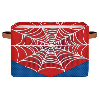 Ackutea Nursery Decor Storage Bins - Red Spider Web Large Collapsible Rectangle Shelf Closet Organizer Baskets for Kids Dirty Clothes, Bedroom,Bathroom,Toy Bin,Gift Basket