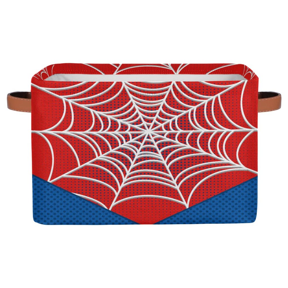 Ackutea Nursery Decor Storage Bins - Red Spider Web Large Collapsible Rectangle Shelf Closet Organizer Baskets for Kids Dirty Clothes, Bedroom,Bathroom,Toy Bin,Gift Basket