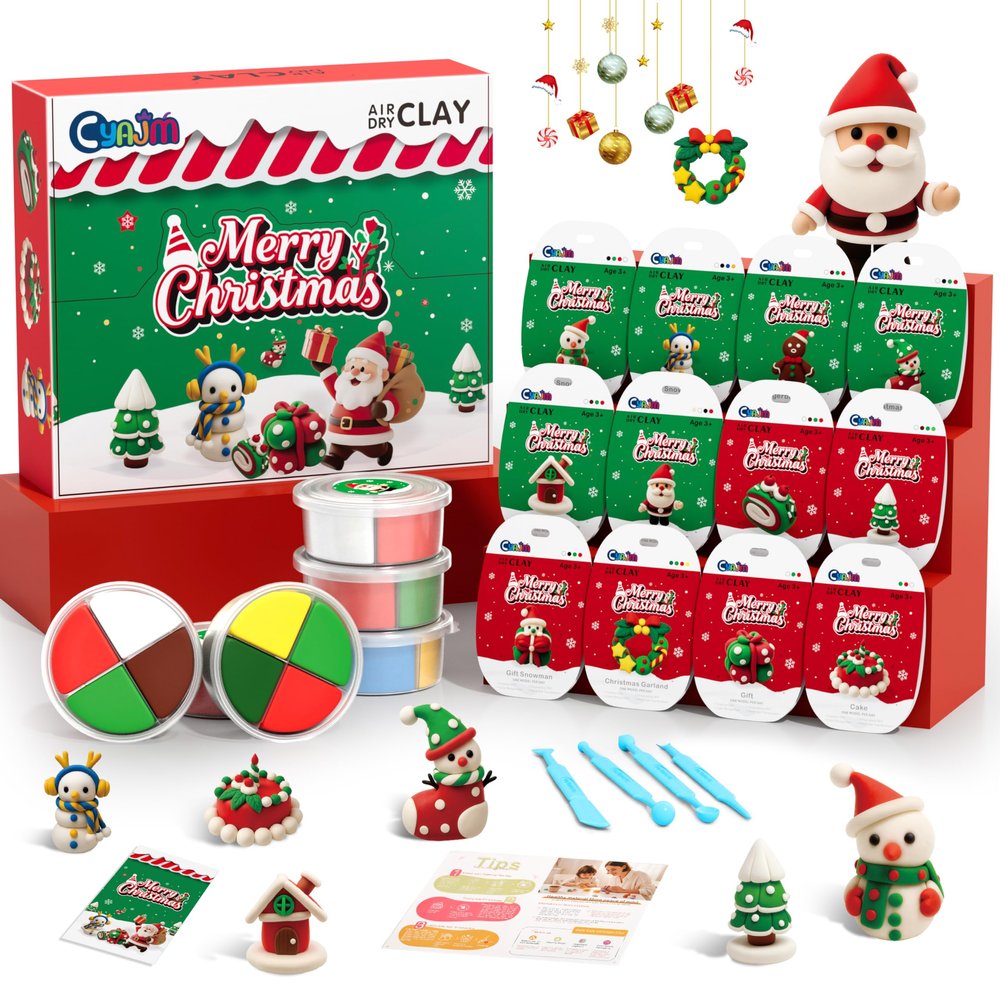 Back-to-School Season: Warm Up with DIY Christmas Crafts Using Modeling Air-Dry Clay, Bringing Holiday Cheer Back to Childhood.
