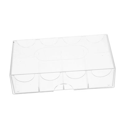 WHAMVOX Poker Chip Container with Buckle Four Grid Transparent Tray for Organized Storage Professional Poker Chip Holder for Convenient Classification and Safe Carrying