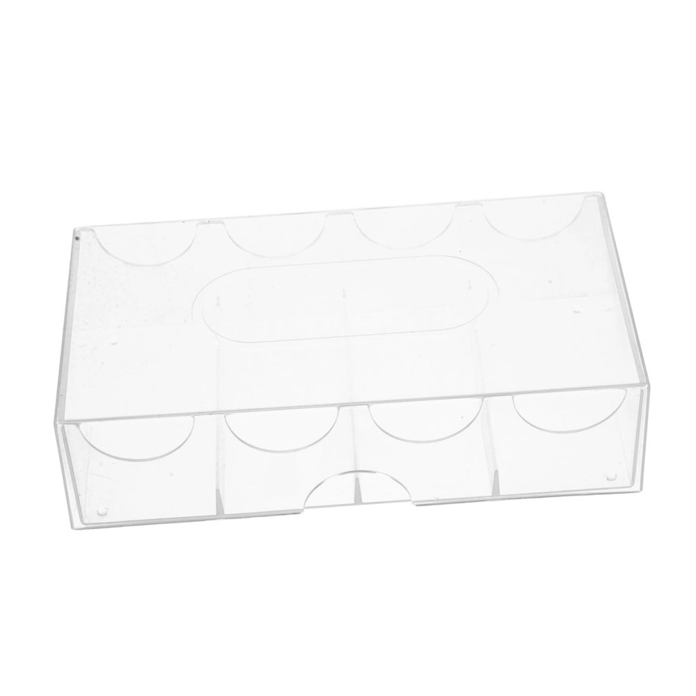 WHAMVOX Poker Chip Container with Buckle Four Grid Transparent Tray for Organized Storage Professional Poker Chip Holder for Convenient Classification and Safe Carrying