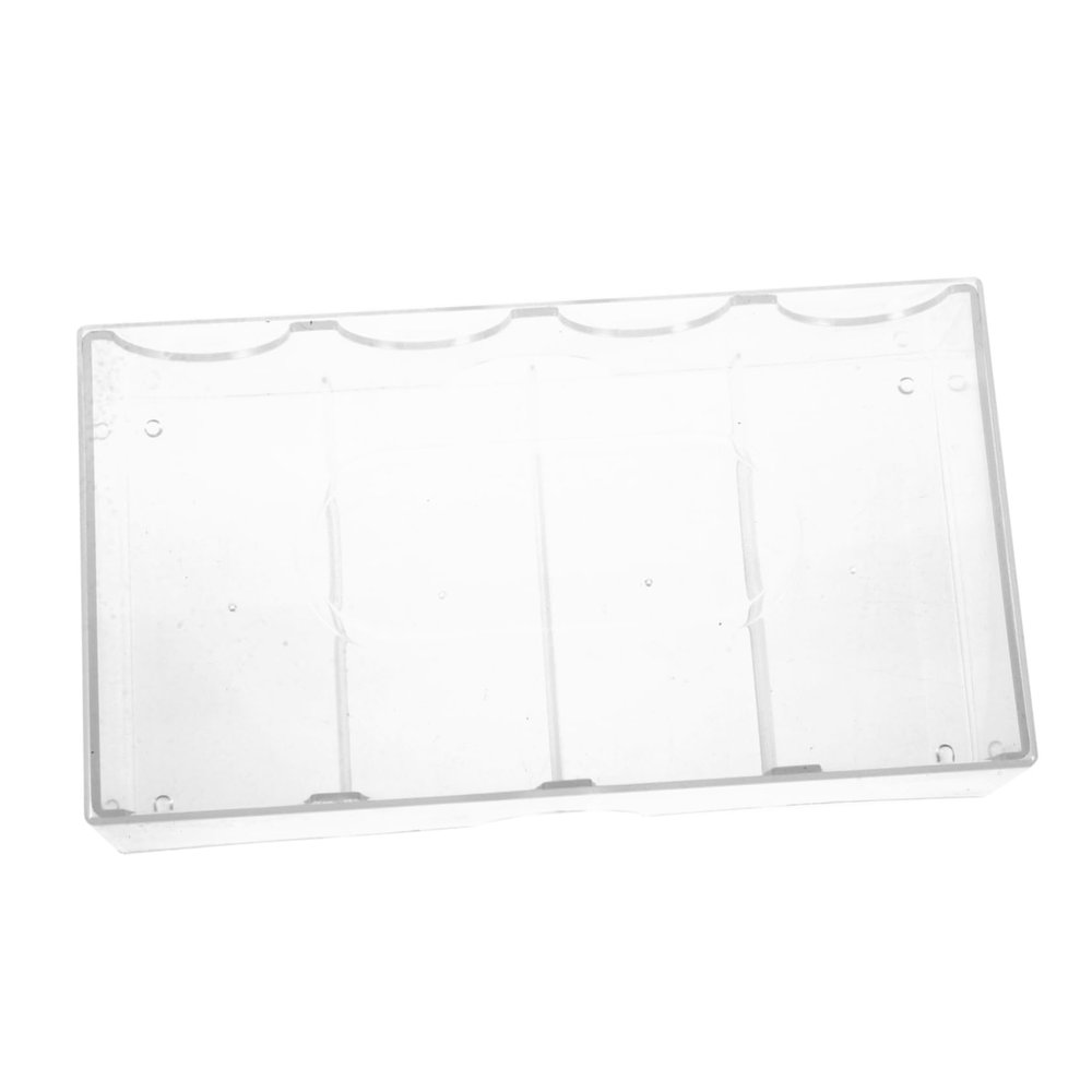 BESPORTBLE Multi Functional Transparent Poker Chip Case with Compartments Wear Resistant Storage Box for Household Poker Chip Holder and Game Night Organization
