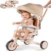 7-in-1 Tricycle for Toddlers 1-3 Years, Foldable Baby Trike Stroller with Steering Push Handle, Gift for Boys Girls 12 Months to 6 Years- Brown view 1