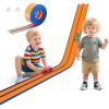 15 Ft Flexible Race Track for Kids  Portable Car Race Track Starter Set with Suction Cups, Rolls Up Easy, Compatible with 1/64 Diecast Cars, Birthday Gift for Boys & Girls Ages 3+ (Orange&Blue) view 1
