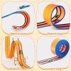 15 Ft Flexible Race Track for Kids  Portable Car Race Track Starter Set with Suction Cups, Rolls Up Easy, Compatible with 1/64 Diecast Cars, Birthday Gift for Boys & Girls Ages 3+ (Orange&Blue) view 3