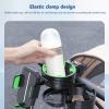 3 in 1 Universal Stroller Cup and Phone Holder, 360 Degree Rotation Dual Cup Groove Bottle Drink Holder for Scooter Bike (Green) view 4