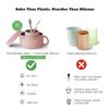 Bakpoco Kids Dinnerware Set - 6 Piese Toddler Plates and Suction Bowls Set with Kids Utensils&Cup, 2 IN 1 Stainless Steel & Silicone Baby Self Feeding Supplies, Blush view 4