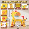 4-IN-1 Toddler Golf Ring Toss Basketball Hoop & Soccer Goal Sport Toys for 1-3 Year Olds, Baby Activity Center with Lights Bilingual Music & Vol Ctrl Gift for Boys Girls(H 24.4"-27.5") (Yellow) view 3