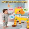 4-IN-1 Toddler Golf Ring Toss Basketball Hoop & Soccer Goal Sport Toys for 1-3 Year Olds, Baby Activity Center with Lights Bilingual Music & Vol Ctrl Gift for Boys Girls(H 24.4"-27.5") (Yellow) view 4