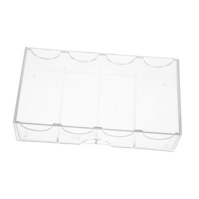 Kisangel Large Capacity Transparent Poker Chip Box with Four Compartments Wear Resistant Organizer for Easy Storage and Sorting of Poker Chips Secure Buckle Design
