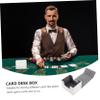 Abaodam Durable PU Leather Card Desk Box with Smooth Lining Portable Games Cards Storage Organizer for Poker Gift and Enthusiasts view 3