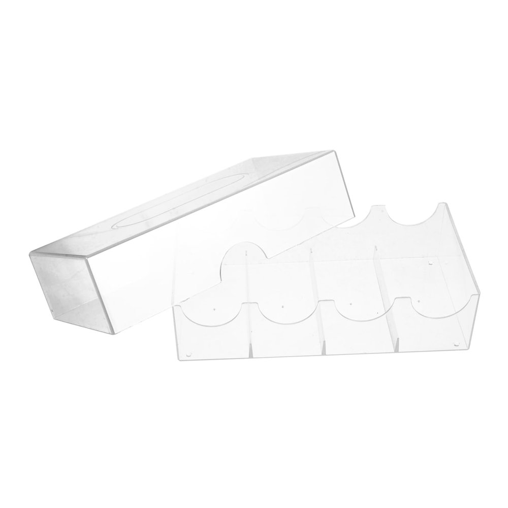 CIYODO Transparent Poker Chip Storage Box with Buckle Large Capacity Multi Compartment Holder for Secure Poker Chip Organization and Easy Carrying