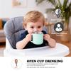 Bakpoco Kids Dinnerware Set - 6 Piese Toddler Plates and Suction Bowls Set with Kids Utensils&Cup, 2 IN 1 Stainless Steel & Silicone Baby Self Feeding Supplies, Sage view 3