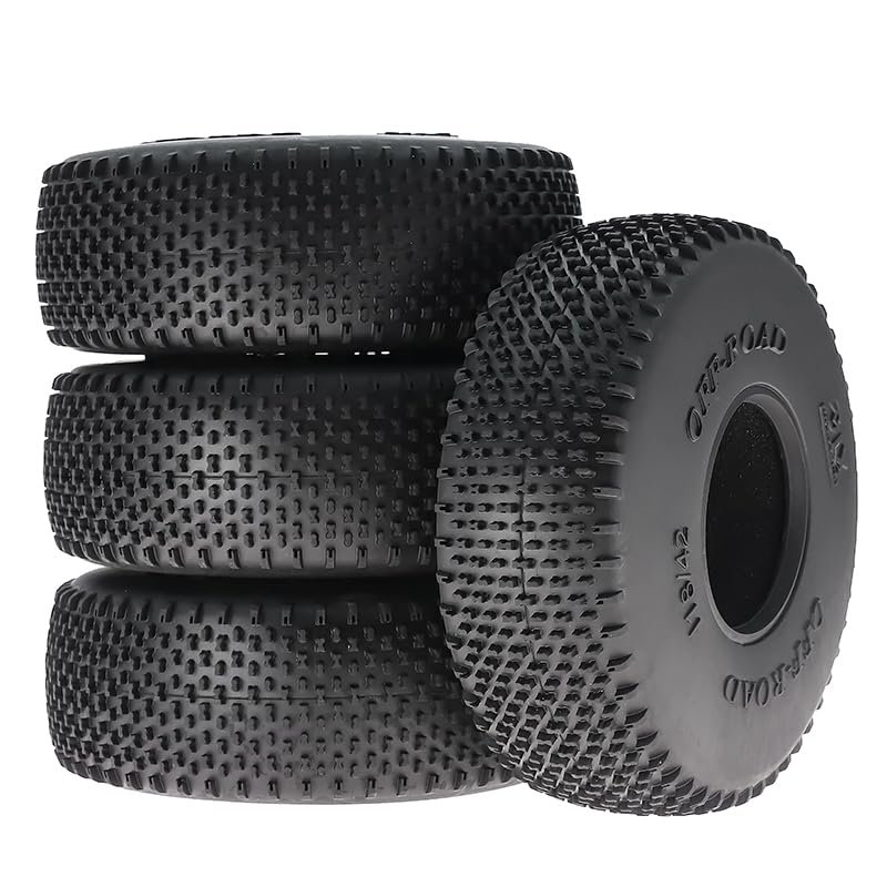 4pcs 1.9" Rubber Tire Wheel 118mm Tyre for 1/10 Rc Crawler Car Axial Scx10 Ii Iii 90046 Traxxas Trx4 Trx6 Rc4wd D90 Redcat MST