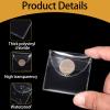 50PCS Single Pocket Coin Sleeves 2.2" x 2" Flips Clear Coin Protectors Individual Plastic Coins Protectors for Coins Stamp Jewelry Ring Earring Collection view 3