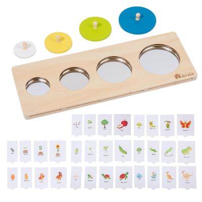 Adena Montessori First Jumbo Knob Dinosaur Wooden Shape Puzzles for Toddlers 1-3,4 Pieces Montessori Dinosaur Shape Sorter 1 2 Year Old Girl Boy Birthday Gifts,Preschool Learning Toys for Baby Kids