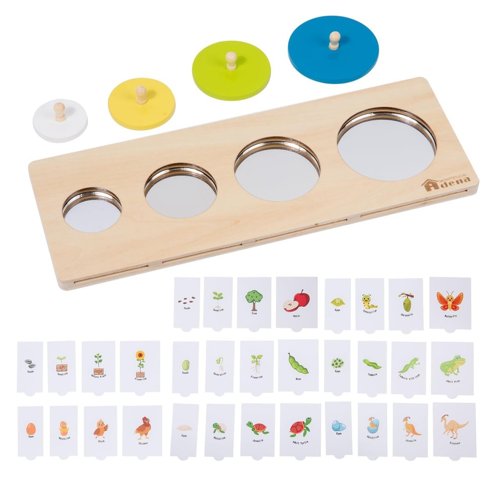 Adena Montessori First Jumbo Knob Dinosaur Wooden Shape Puzzles for Toddlers 1-3,4 Pieces Montessori Dinosaur Shape Sorter 1 2 Year Old Girl Boy Birthday Gifts,Preschool Learning Toys for Baby Kids