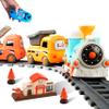 SIGHTEEDA Steam Train Set for Toddlers  Cartoon Face Locomotive with Remote Control, Real Steam, Lights & Music  Magnetic Toy with Tracks & Trucks view 1
