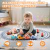 SIGHTEEDA Steam Train Set for Toddlers  Cartoon Face Locomotive with Remote Control, Real Steam, Lights & Music  Magnetic Toy with Tracks & Trucks view 3