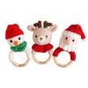 Personalized Christmas Crochet Rattle,Custom Baby Rattle with Name,Handmade Crochet Santa,Snowman and Reindeer Baby Toy Rattle,Christmas Gifts for Baby,Baby Shower Gifts (style2) view 1