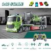 Fistone RC Semi-Trailer Truck & Excavator Toy Set, 1:12 Scale with Sound and Lights, 11CH 2.4Ghz Remote Control Flatbed Truck and Excavator Toys, Great Gift for Kids Boys view 2
