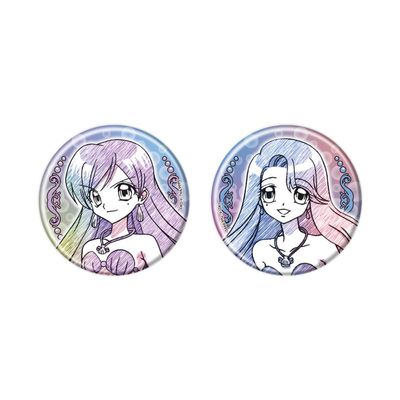 Mermaid Melody Pitchi 03 Karen & Noel [Graph Art Sketch Illustration] Set of 2 Can Badges