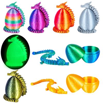 3Dgenius 8Pcs 3D Printed Dragon Eggs Mini Dragon Eggs with 8.86inch Dragon Inside 3D Printed Toys Dragon Toys for Kid & Adults, Easter Home Decor, 8Pack