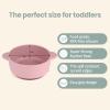 Eascrozn 3 Pack Baby Bowls with Suction, Stay Put Silicone Suction Bowls for Babies Toddler Kids, BPA Free, Soft Safe Baby Led Weaning Supplies for Food Bowl, Microwave and Dishwasher Safe,Purple view 2