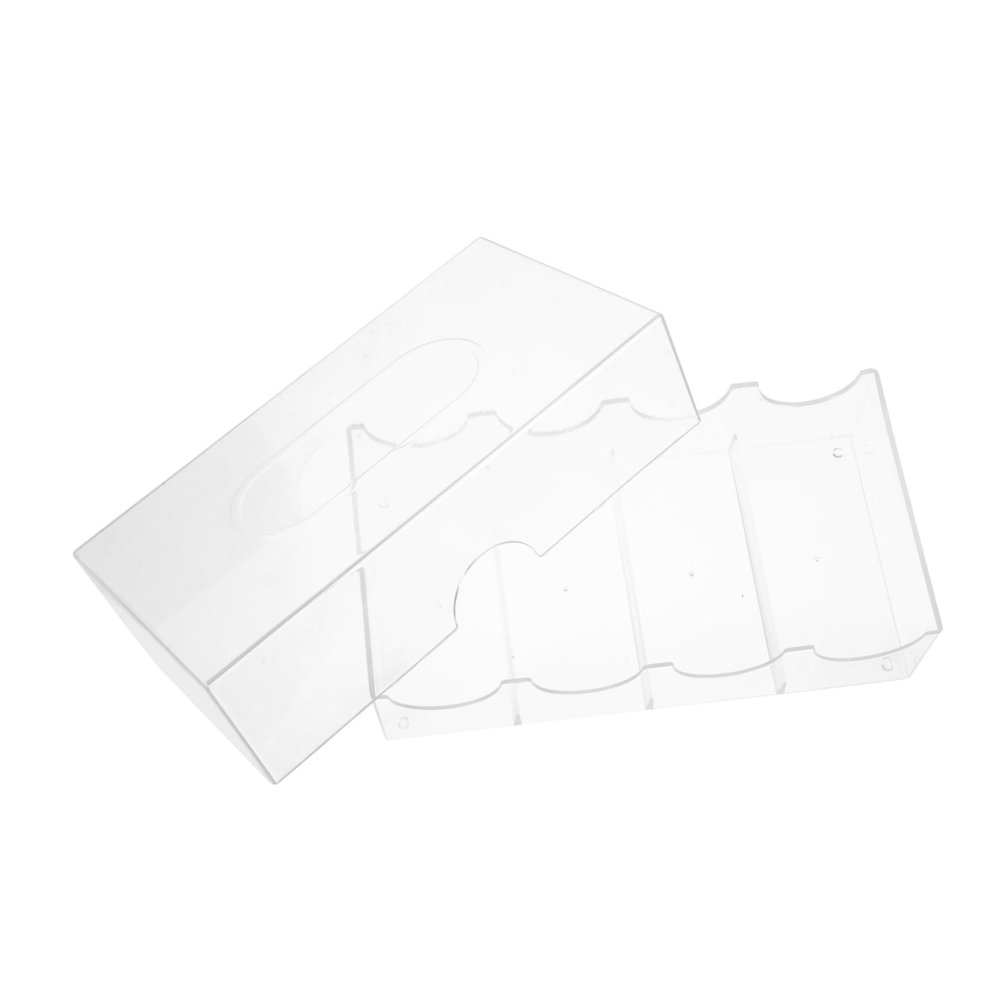 Abaodam Transparent Wear Resistant Poker Chip Storage Box with Four Compartments Compact Multi Use Case for and Small Item Organization