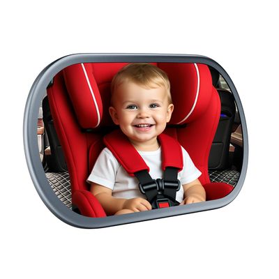 Baby Car Mirror for Backseat - Rear Facing Car Seat Mirror Safety for Infant Newborn - Easily Observe the Baby Move,Clear Wide View,360Rotation, Secure, Shatterproof - Grey