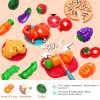 81PCS Cutting Play Food Sets for Kids Kitchen, Fake Food Toys with Storage Bag, Toy Food Set Pretend Food/Fruit/Vegetable Kids Play Kitchen Food Toys Christmas Birthday Gifts Toy for Toddler Children view 3